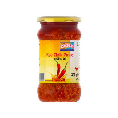 ASHOKA PICKLE PIMENT ROUGE À L' HUILE D'OLIVE 300g