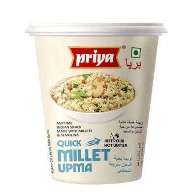 PRIYA QUICK UPMA DE MILLET INSTANTANÉ EN CUP 80g